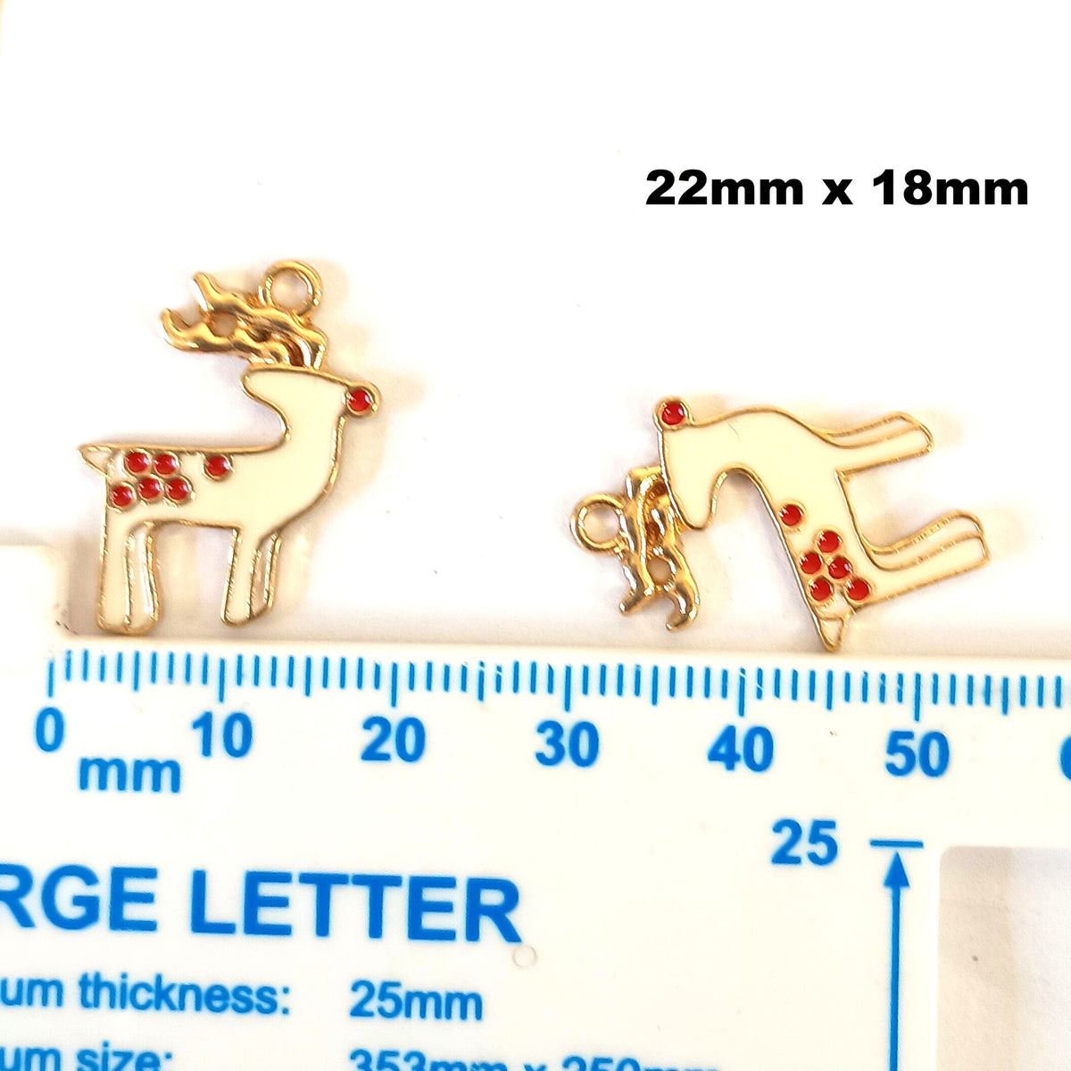 Christmas Metal Enamel Pendant Charms - Reindeer