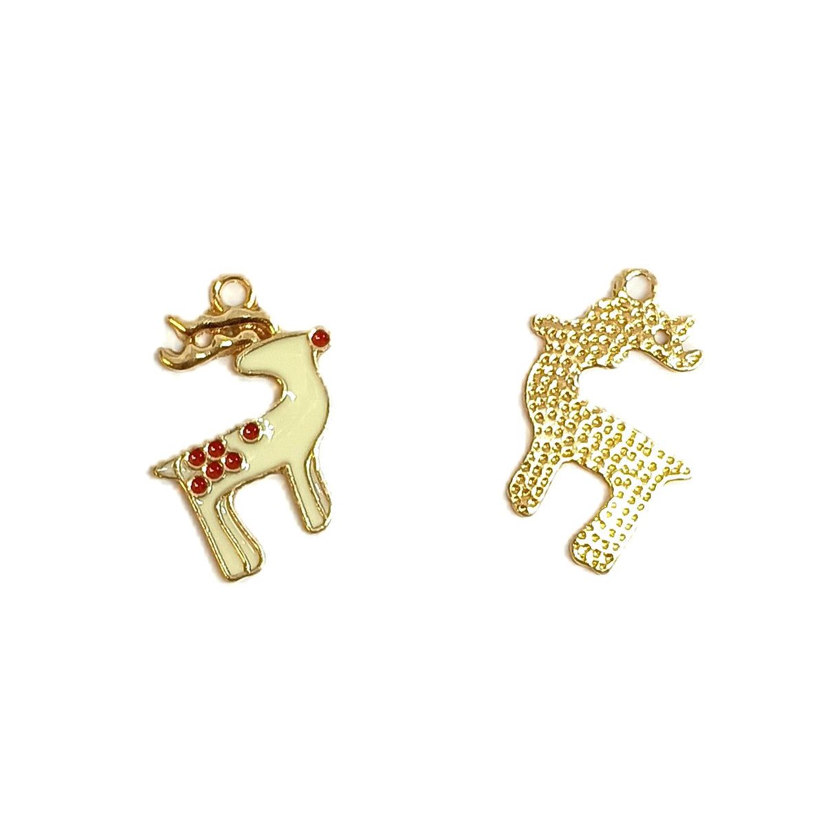 Christmas Metal Enamel Pendant Charms - Reindeer