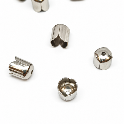 8mm Platinum Colour Flower Bead Caps
