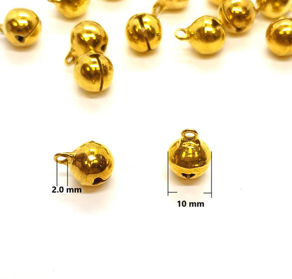 10mm Copper Silver & Gold Jingle Bells