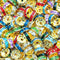 8mm Multicoloured Rhinestone Rondelle Spacer Beads - Gold Plated