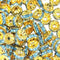 8mm Aqua Rhinestone Rondelle Spacer Beads - Gold Plated