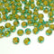 8mm Round Rose Acrylic Beads with Gold Detail - Blue