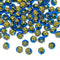 8mm Round Rose Acrylic Beads with Gold Detail - Dark Blue