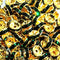 8mm Dark Green Rhinestone Rondelle Spacer Beads - Gold Plated