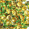 8mm Green Rhinestone Rondelle Spacer Beads - Gold Plated