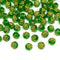 8mm Round Rose Acrylic Beads with Gold Detail - Dark Green
