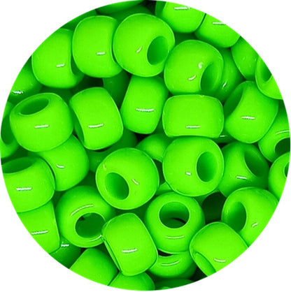 9x6mm opaque Pony Beads - Green
