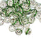 8mm Green Rhinestone Rondelle Spacer Beads - Silver Plated