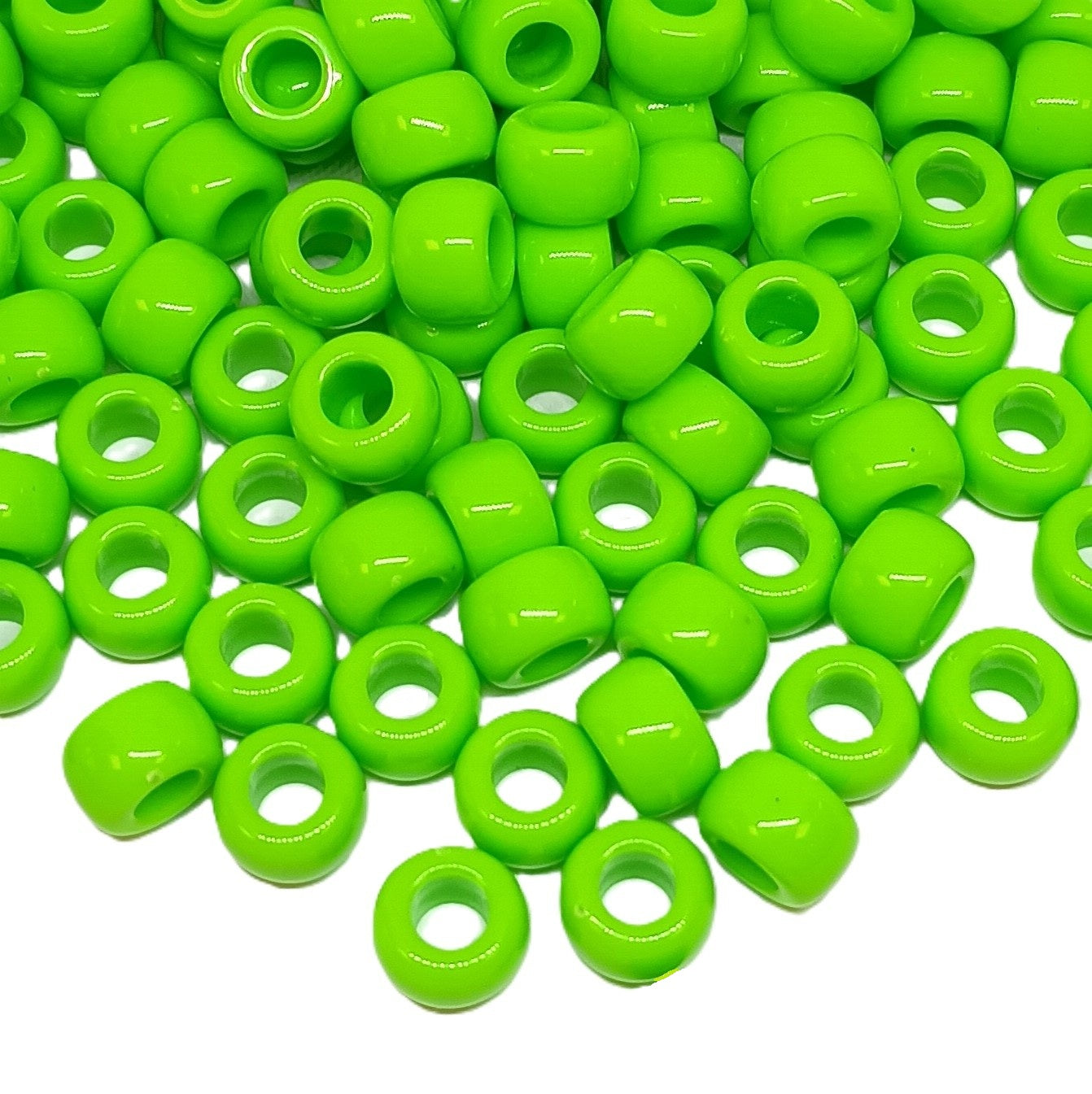9x6mm opaque Pony Beads - Green