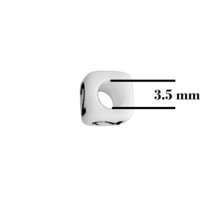 6mm White Cube Numbers Beads