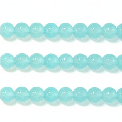 Jade Style Round Glass Beads - 6mm, 8mm