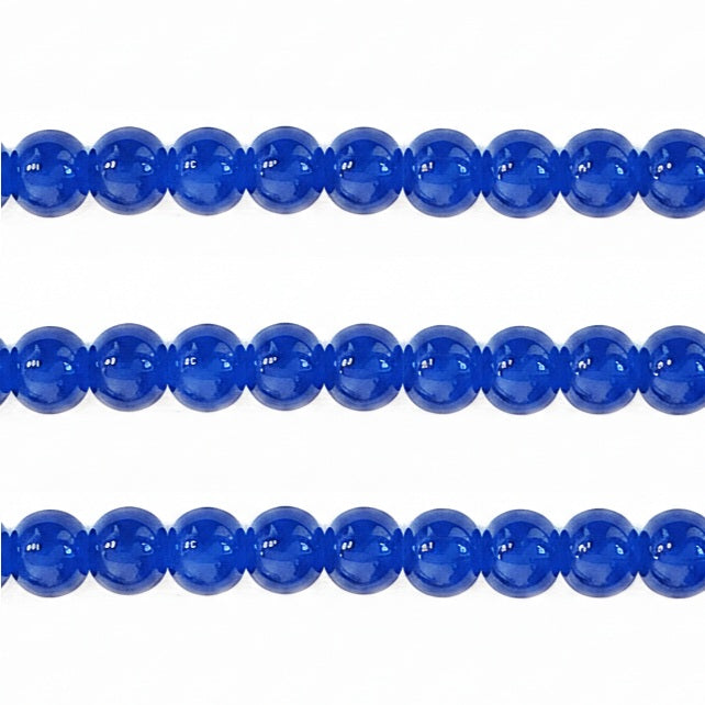 Jade Style Round Glass Beads - 6mm, 8mm