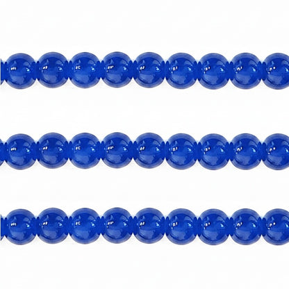 Jade Style Round Glass Beads - 6mm, 8mm