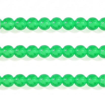Jade Style Round Glass Beads - 6mm, 8mm