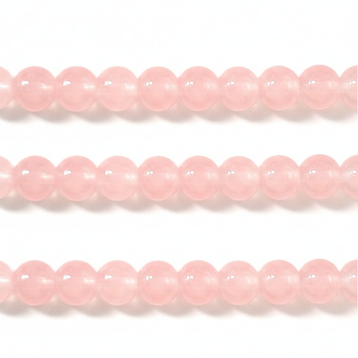 Jade Style Round Glass Beads - 6mm, 8mm