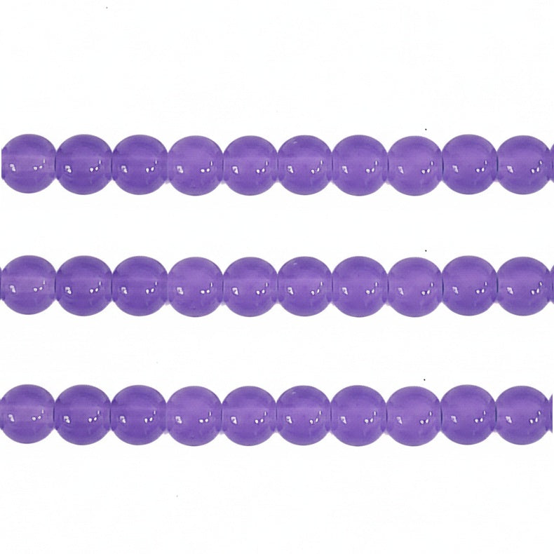 Jade Style Round Glass Beads - 6mm, 8mm