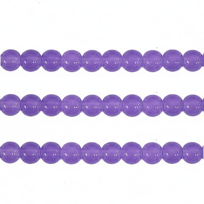 Jade Style Round Glass Beads - 6mm, 8mm