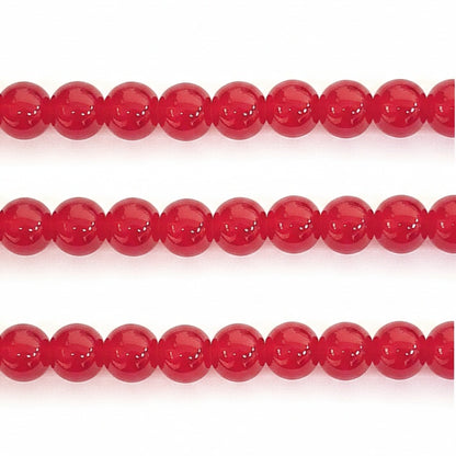 Jade Style Round Glass Beads - 6mm, 8mm