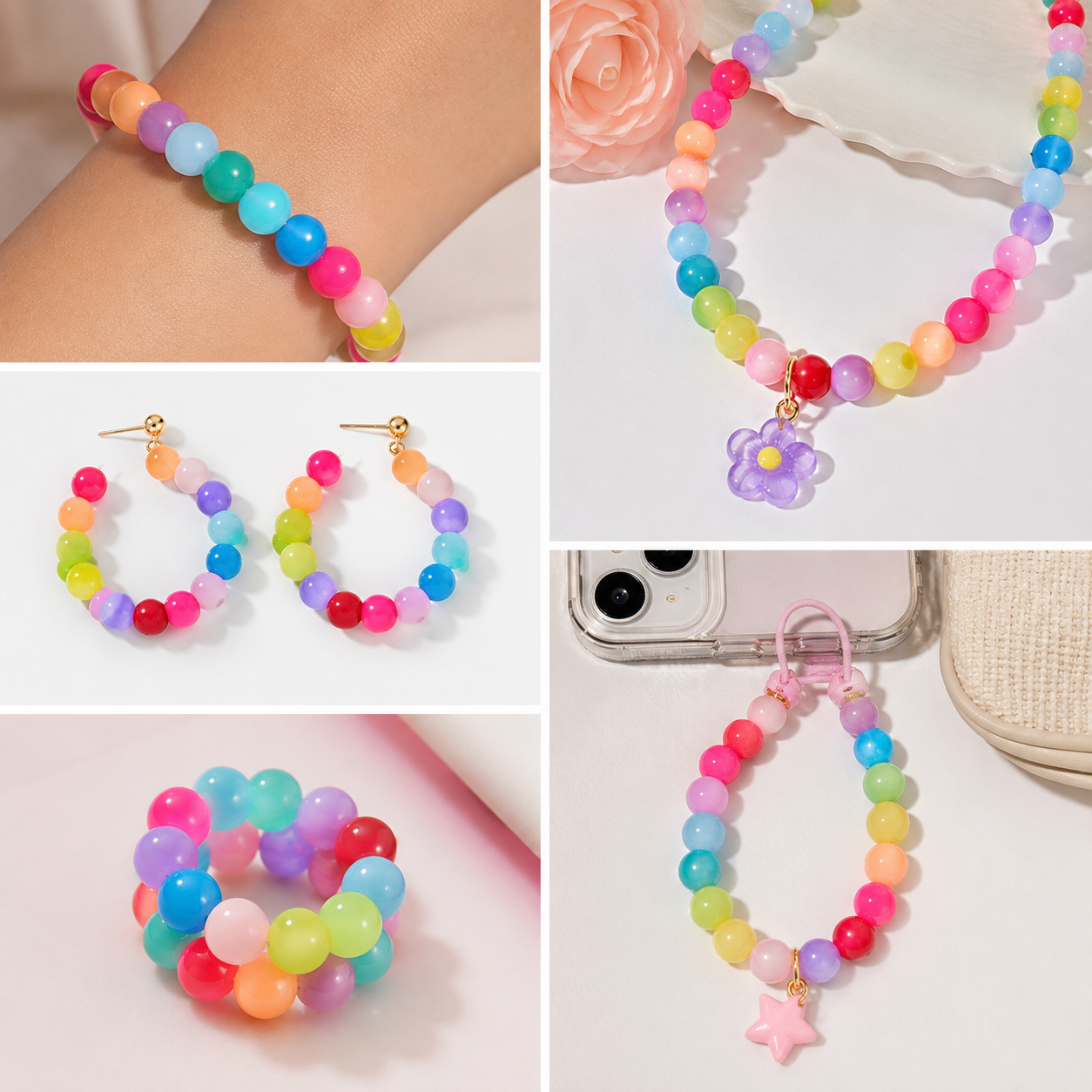 8mm Acrylic Round Jelly Beads