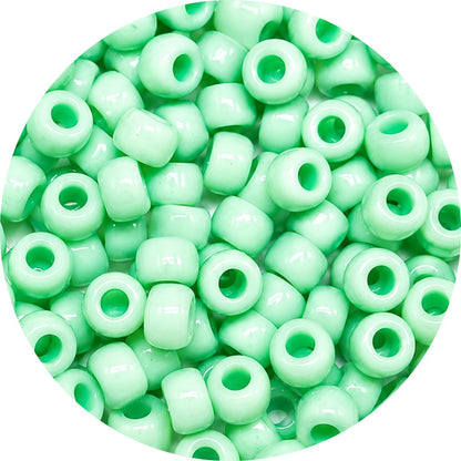 9x6mm Opaque Pony Beads - Light Green