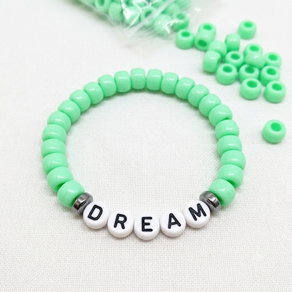 9x6mm Opaque Pony Beads - Light Green