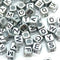 6mm Silver Cube Acrylic Alphabet Beads - Single & Mixed Letters