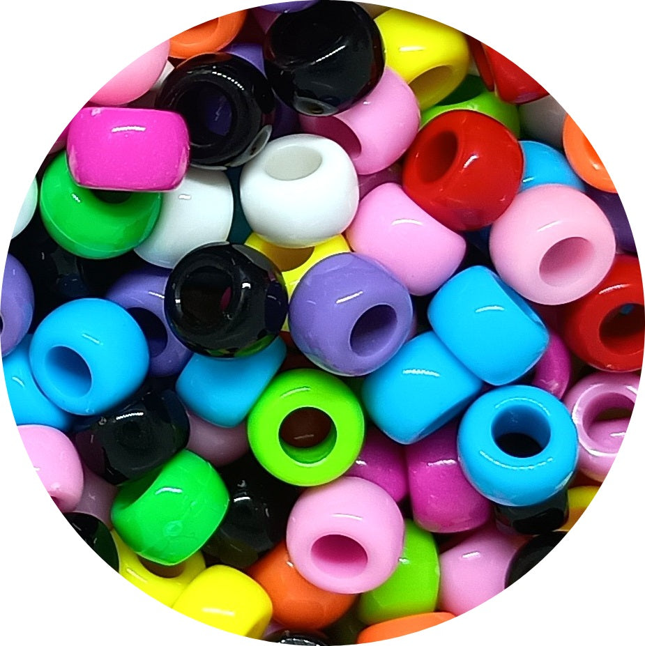 9x6mm opaque Pony Beads - Mixed Colour