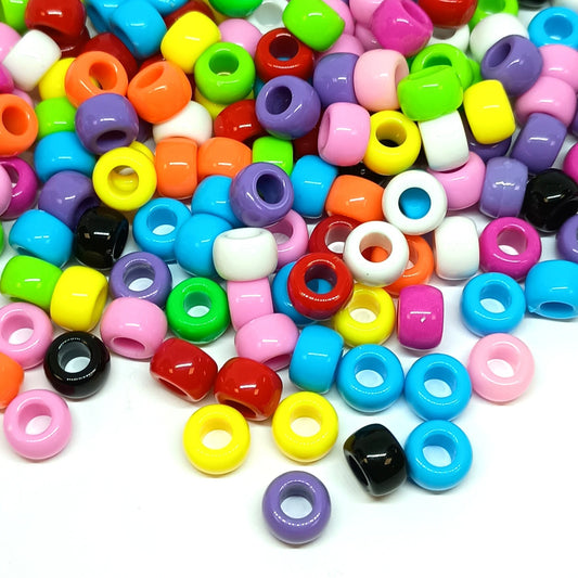 9x6mm opaque Pony Beads - Mixed Colour