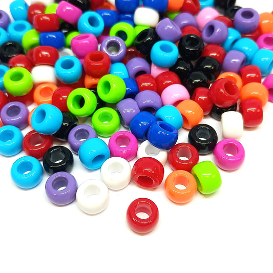 9x6mm opaque Pony Beads - Multicoloured