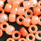 9x6mm Cloudy Stone Pony Beads - Coral Orange
