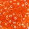 10mm Translucent Cube Acrylic Alphabet Beads - Orange