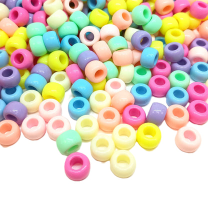 9x6mm Opaque Pony Beads - Pastel Colours