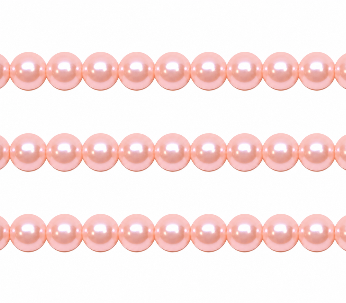 Pink Round Glass Pearl Beads -  6mm, 8mm
