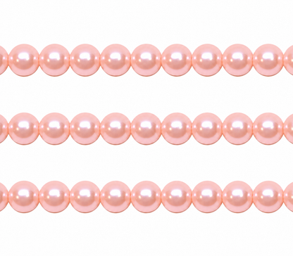 Pink Round Glass Pearl Beads -  6mm, 8mm