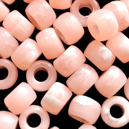9x6mm Cloudy Stone Pony Beads - Mixed Colour