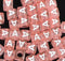 6mm Translucent Cube Acrylic Alphabet Beads - Pink A