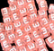 6mm Translucent Cube Acrylic Alphabet Beads - Pink E