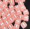 6mm Translucent Cube Acrylic Alphabet Beads - Pink I