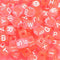 10mm Translucent Cube Acrylic Alphabet Beads - Pink