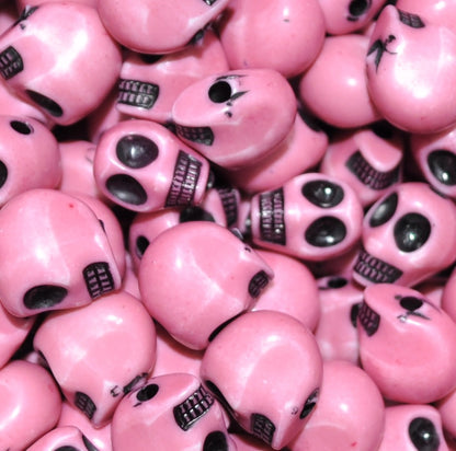 12mm Gothic Acrylic Skull Beads for Halloween DIY Craft