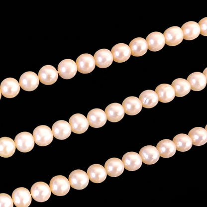 Pink Natural Freshwater Pearl round beads no modification, approx. 7-8 mm