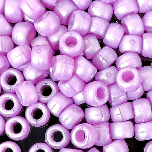 9x6mm Pearlised Pony Beads - Purple