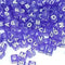 6mm Translucent Cube Acrylic Alphabet Beads - Purple