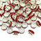 8mm Red Rhinestone Rondelle Spacer Beads - Silver Plated
