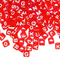 6mm Translucent Cube Acrylic Alphabet Beads - Red