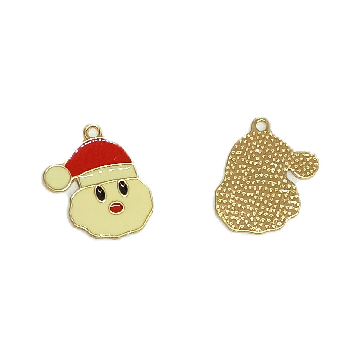 Christmas Metal Enamel Pendant Charms - Santa Claus