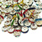 8mm Mixed Colour Rhinestone Rondelle Spacer Beads - Silver Plated