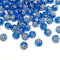 8mm Round Rose Acrylic Beads with Silver Detail - Dark Blue
