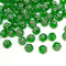 8mm Round Rose Acrylic Beads with Silver Detail - Dark Green